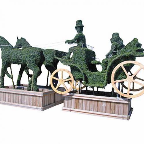 Topiary Ponies With Carriage (Ligustrum Jonandrum)