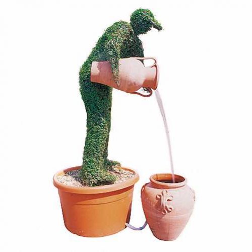 Topiary Man With Two Amphora Water Feature (Ligustrum Jonandrum)
