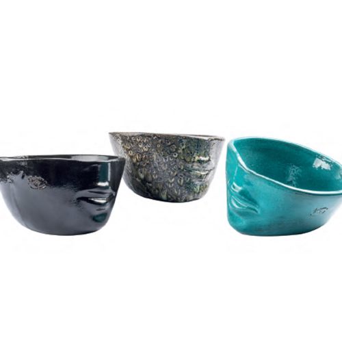Glazed Face Pot