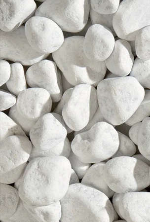 White Carrara Pebbles, 25-40mm, Ornamental Pebbles, Pebbles for Garden